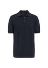 Barto Gestreept Poloshirt - Nachtblauw-Knitwear-Oscar Jacobson-Butler Loftet