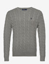 Kabelgebreid katoenen sweatshirt - Grijs-Knitwear-Ralph Lauren-Butler Loftet
