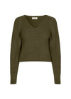GalenMD korte v-hals - Dark Olive-Knitwear-Modström-Butler Loftet