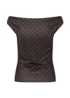 Off-shoulder top met Himamd-print - Seal Brown Dot-Top-Modström-Butler Loftet
