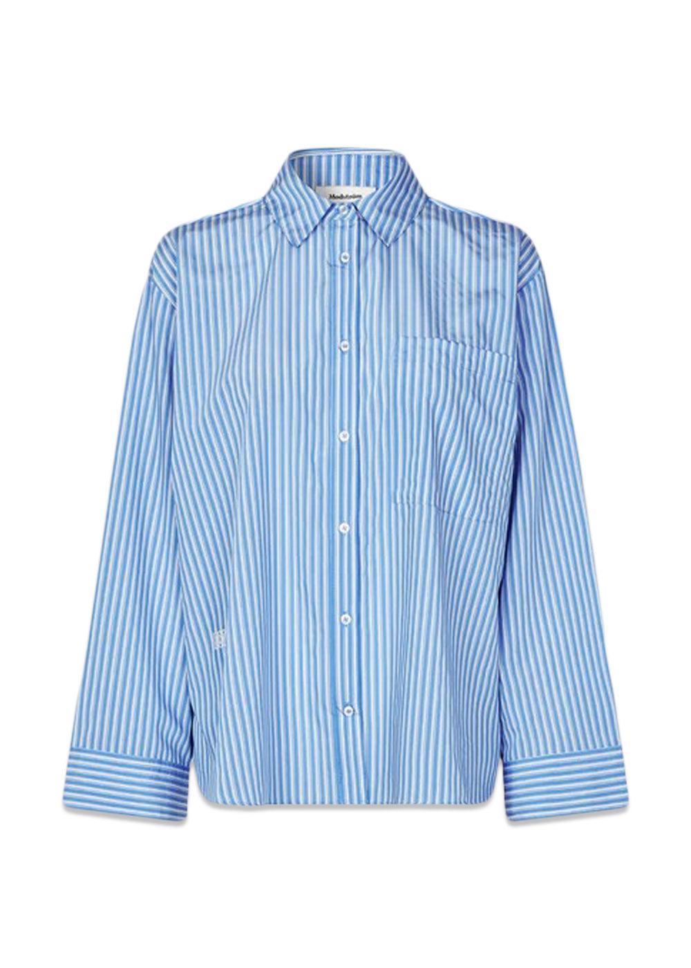 KadirMD stripe shirt - Denim Blue Stripe-Shirts-Modström-Butler Loftet
