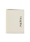 LEATHER BIFOLD WALLET WITH MARNI MENDING - White/Brown-Wallet/Purse-Marni-Butler Loftet