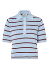 Malvamd SS gestreepte polo - Cashmere Blue Andorra Stripe-Knitwear-Modström-Butler Loftet