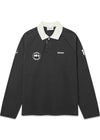 Oversized Polo - Long Sleeve - Black-T-shirts-Bareen-Butler Loftet
