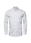 Etons Slim - Poplin Print - Light Blue. Køb shirts her.