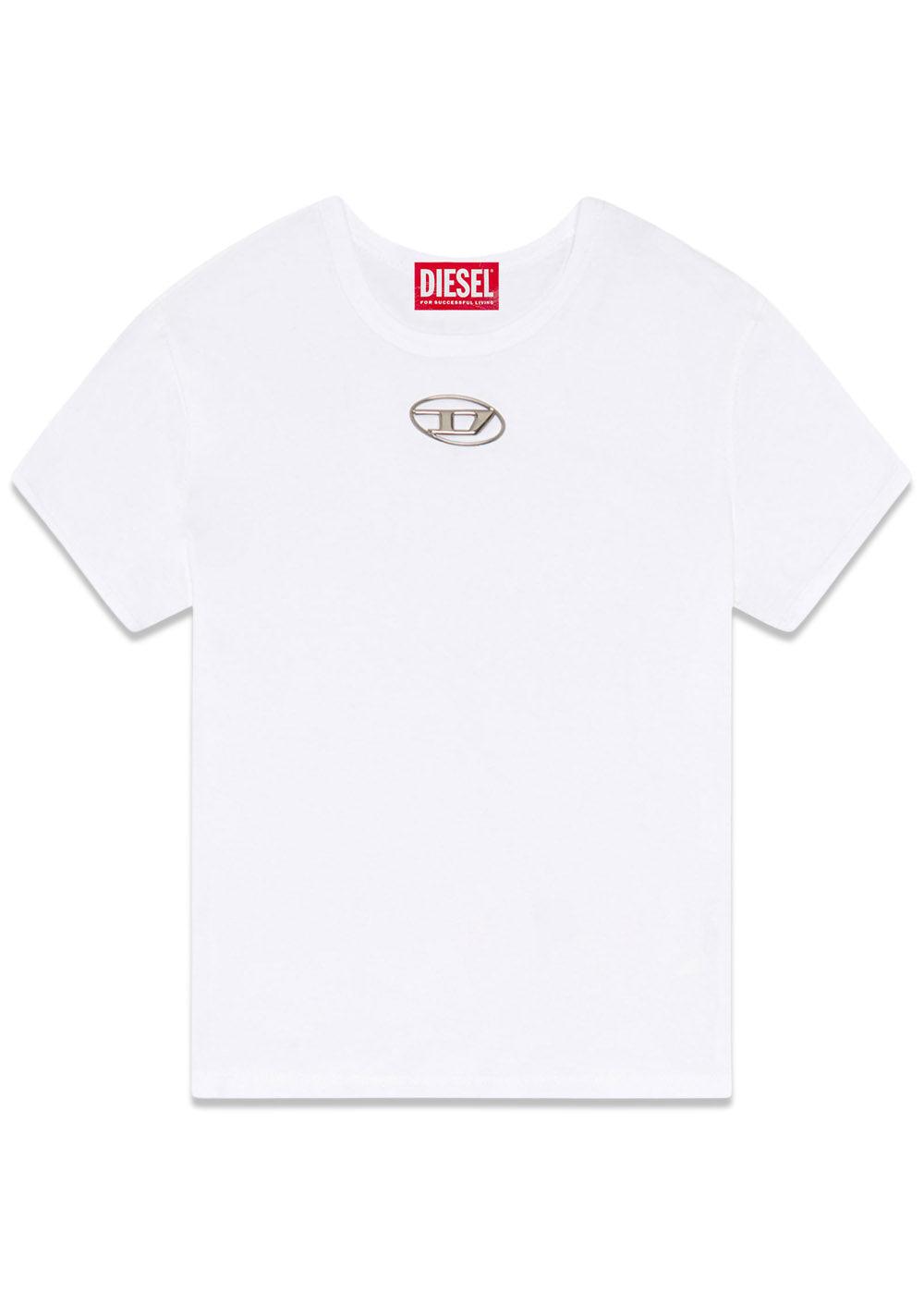 T-UNCUTIE-LONG-OD T-SHIRT - Bright White-T-shirts-Diesel-Butler Loftet