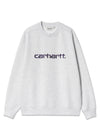 W Carhartt Sweat - Ash Heather / Tyrian-Sweatshirts-Carhartt WIP-Butler Loftet