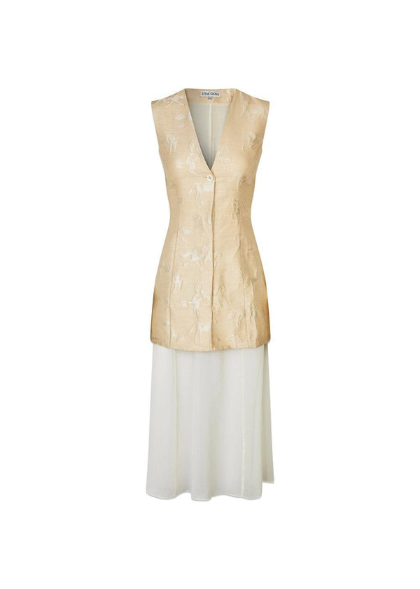 2503 Jacquard Tailoring - Porselein Crème-Jurk-Stine Goya-Butler Loftet