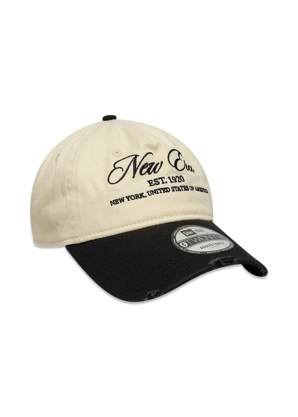 9Twenty Wash Distress New Era - Beige/Zwart-Hoofddeksels-New Era-Butler Loftet