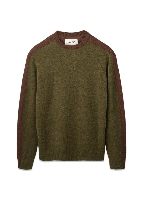 ALPINE CONTRAST KNIT - Leger/Bruin-Knitwear-Forét-Butler Loftet