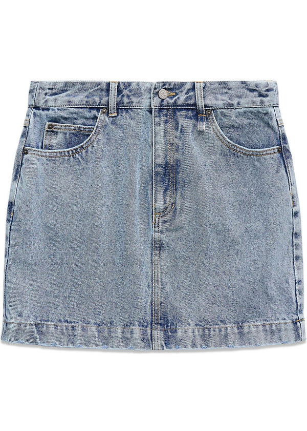 ASH SHORT DENIM SKIRT - Washed Light Blue-Rokken-ALIS-Butler Loftet