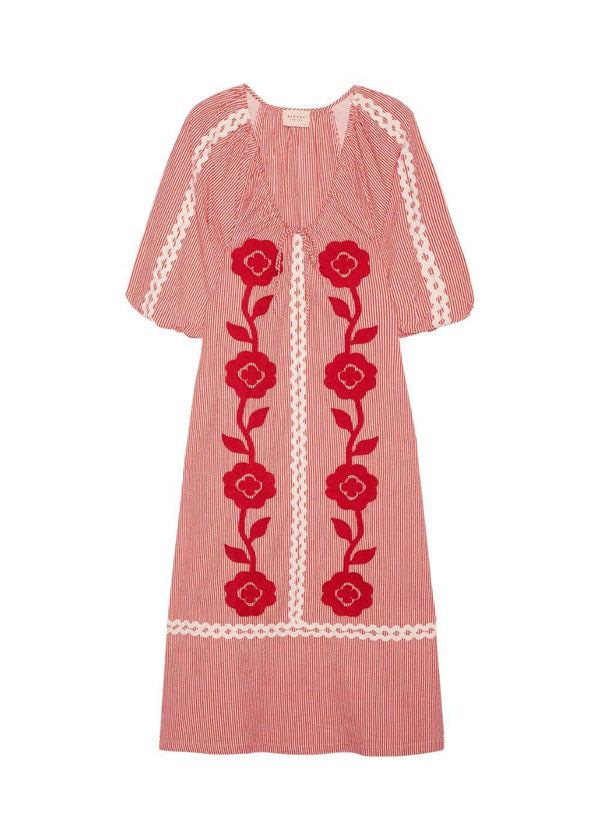 Abelone Dress - Red Flower-Dress-Sissel Edelbo-Butler Loftet