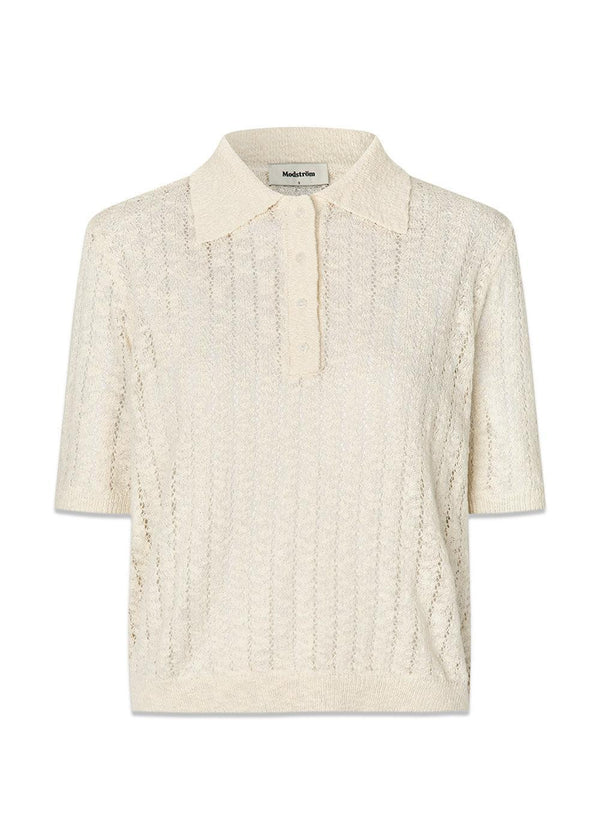 Agnesmd SS polo - Vanille Crème-Blouses-Modström-Butler Loftet