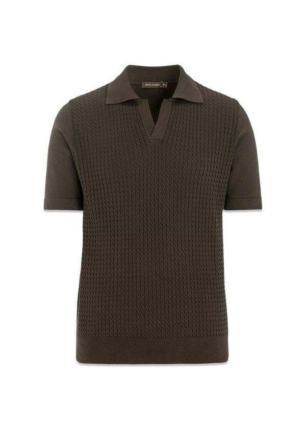 Alf Poloshirt S-S - Bruin Elk-Knitwear-Oscar Jacobson-Butler Loftet