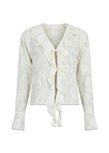 Anika Burnout Blouse - Off White-Blouses-Neo Noir-Butler Loftet