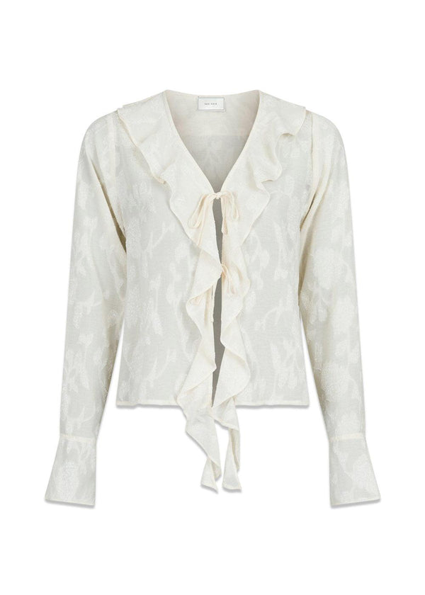 Anika Burnout Blouse - Off White-Blouses-Neo Noir-Butler Loftet