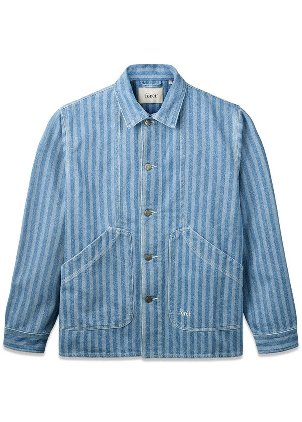 BERRY DENIM OVERSHIRT - Gestreepte denim-shirts-Forét-Butler Loftet