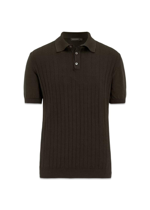 Barto Stripe Poloshirt - Bruin Elk-Knitwear-Oscar Jacobson-Butler Loftet