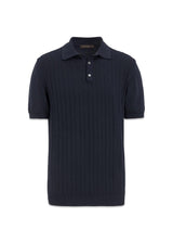 Barto Gestreept Poloshirt - Nachtblauw-Knitwear-Oscar Jacobson-Butler Loftet