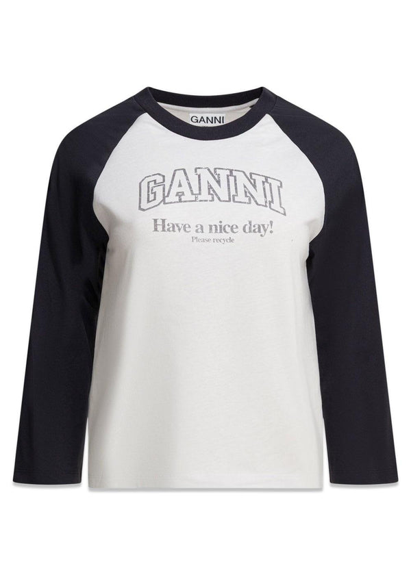 Basic Jersey Baseball T-shirt - Helderwit-T-shirts-Ganni-Butler Loftet