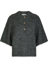 Benuta Fluffy Knit Cardigan - Antracit Melange-Knitwear-Neo Noir-Butler Loftet