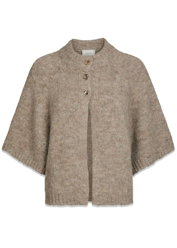 Benuta Fluffy Gebreid Vest - Beige Melange-Knitwear-Neo Noir-Butler Loftet