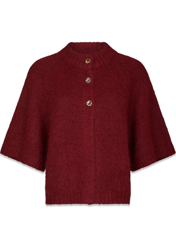 Benuta Fluffy Gebreid Vest - Donkerrood-Knitwear-Neo Noir-Butler Loftet