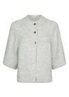 Benuta Fluffy Knit Cardigan - Light Grey Melange-Knitwear-Neo Noir-Butler Loftet