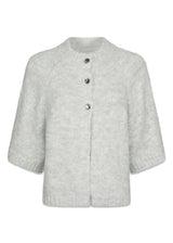 Benuta Fluffy Knit Cardigan - Light Grey Melange-Knitwear-Neo Noir-Butler Loftet