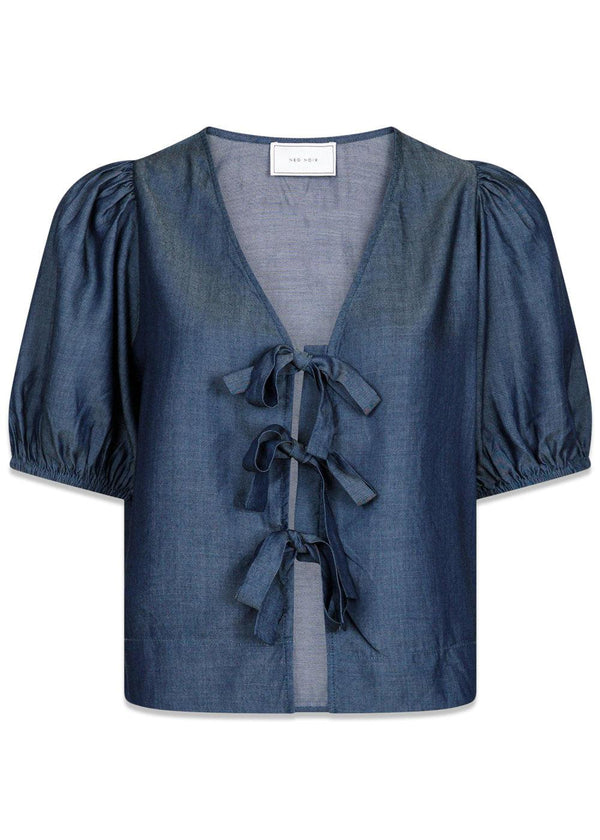 Bianca Chambray Blouse - Dark Navy-Blouses-Neo Noir-Butler Loftet