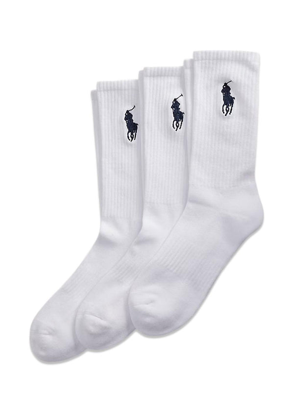 Big Pony Crew Sock 3-Pack - Wit-Sokken/kousen-Ralph Lauren-Butler Loftet