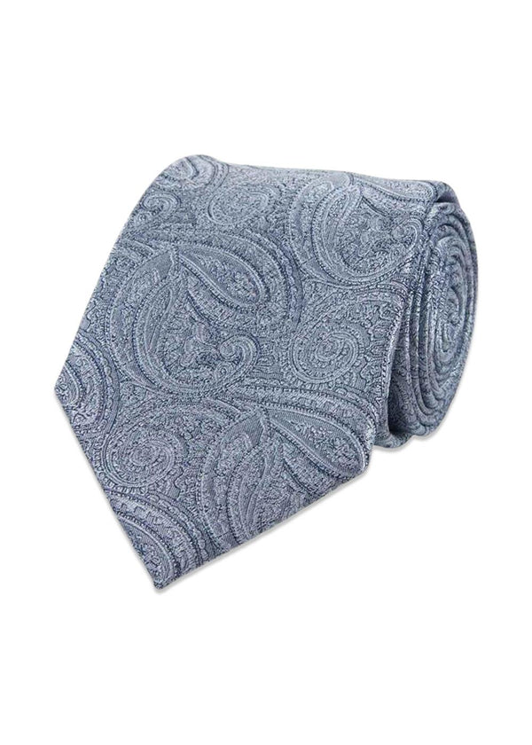 Blauwe Paisley Zijden Stropdas - Blauw-Accessoires-Portia-Butler Loftet
