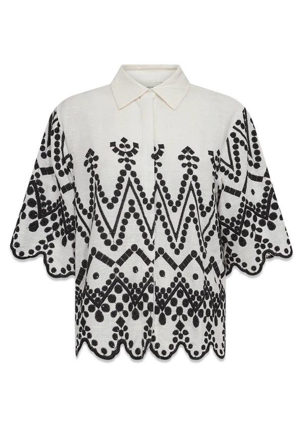 CMEMBROIDERY-SHIRT - Jet Stream W. Black-Shirts-Copenhagen Muse-Butler Loftet