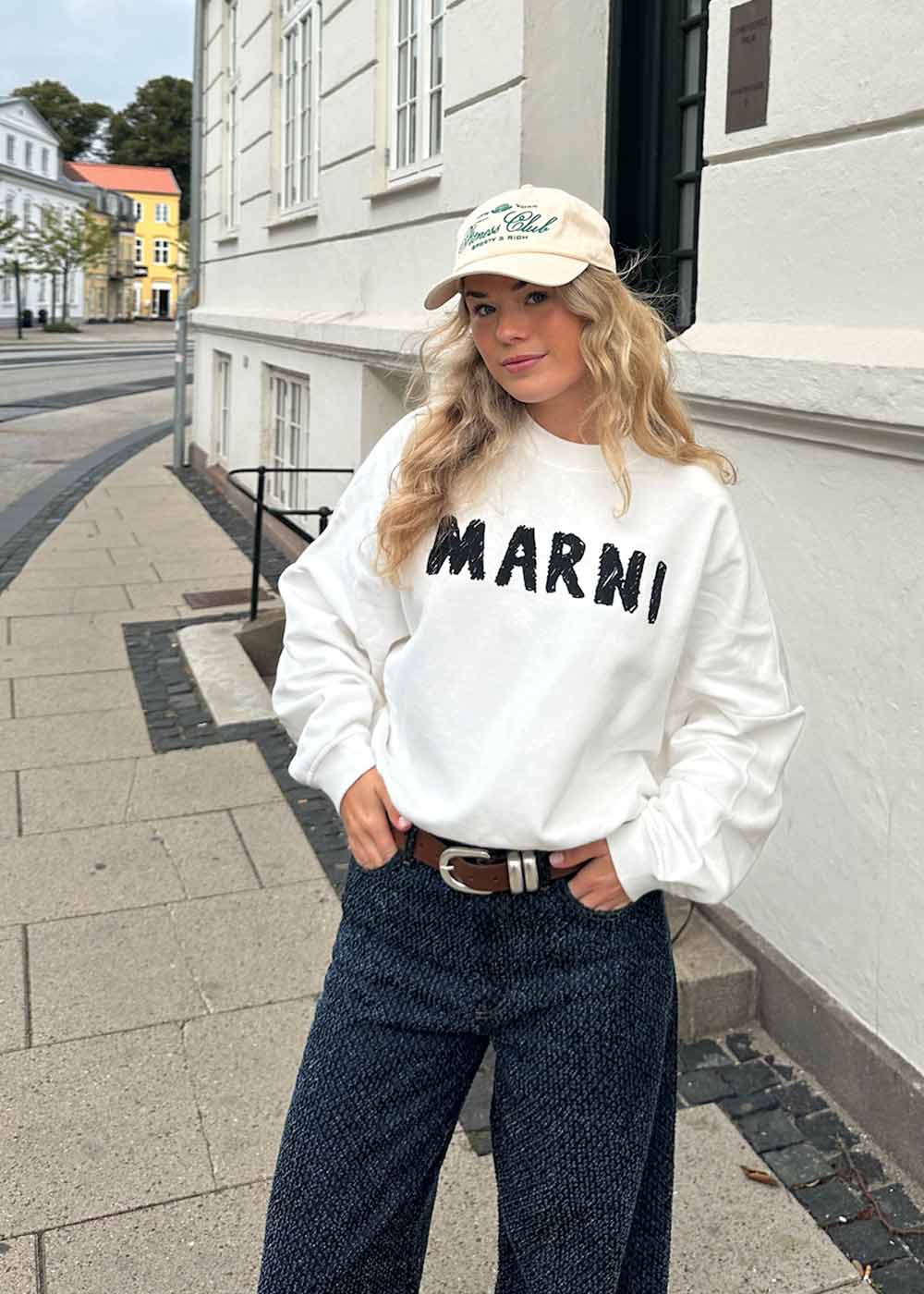 CRAYON LOGO PRINT OTRGANIC - Natural White-Sweatshirts-Marni-Butler Loftet