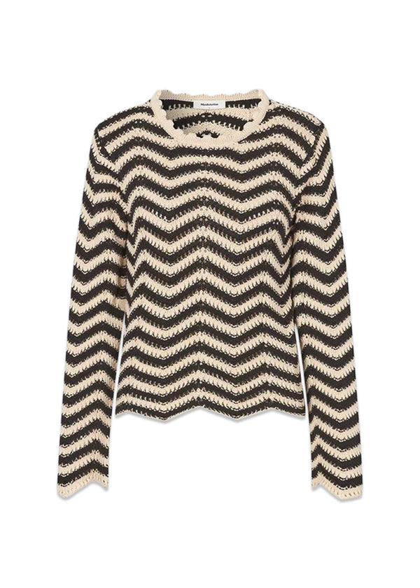 CaryMD o-neck - Summer Sand Black-Knitwear-Modström-Butler Loftet