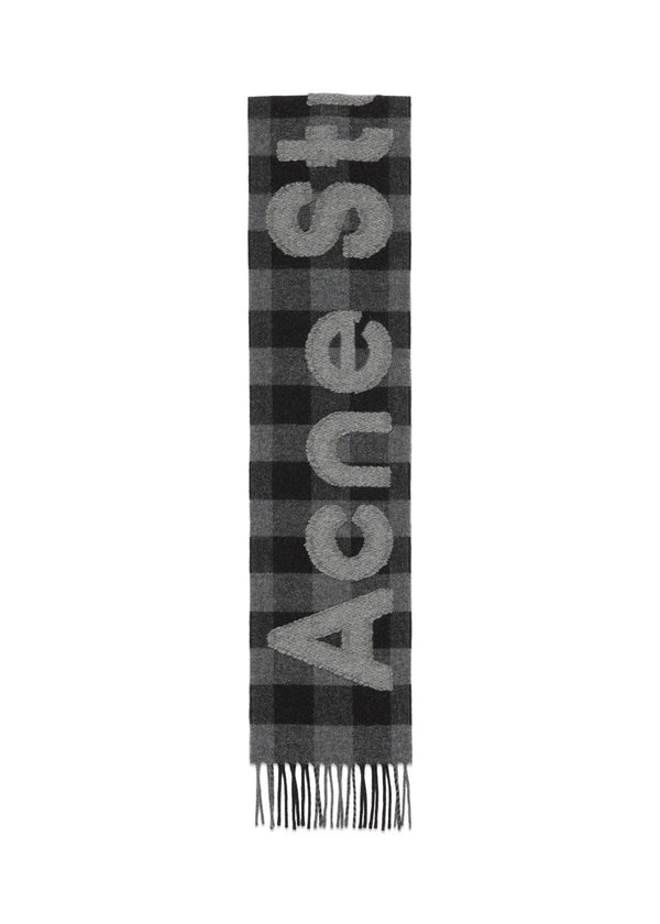 Check logo scarf- Black/Grey-Scarf-Acne Studios-Butler Loftet