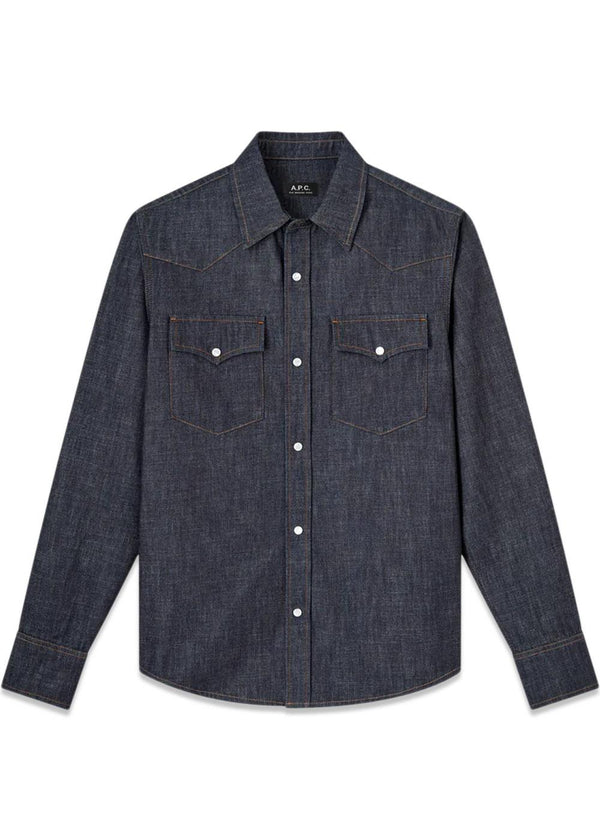 Chemise Western - Indigo-Overhemden-A.P.C-Butler Loftet