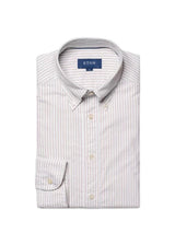 Contemparary-Striped Oxford - White Brown-Shirts-Eton-Butler Loftet