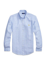 Custom Fit Linnen Overhemd - Wit Gestreept Linnen-Overhemden-Ralph Lauren-Butler Loftet