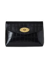 Darley Cosmetisch Etui - Zwart Glanzend Klein Croc-Portemonnee/Portemonnee-Mulberry-Butler Loftet