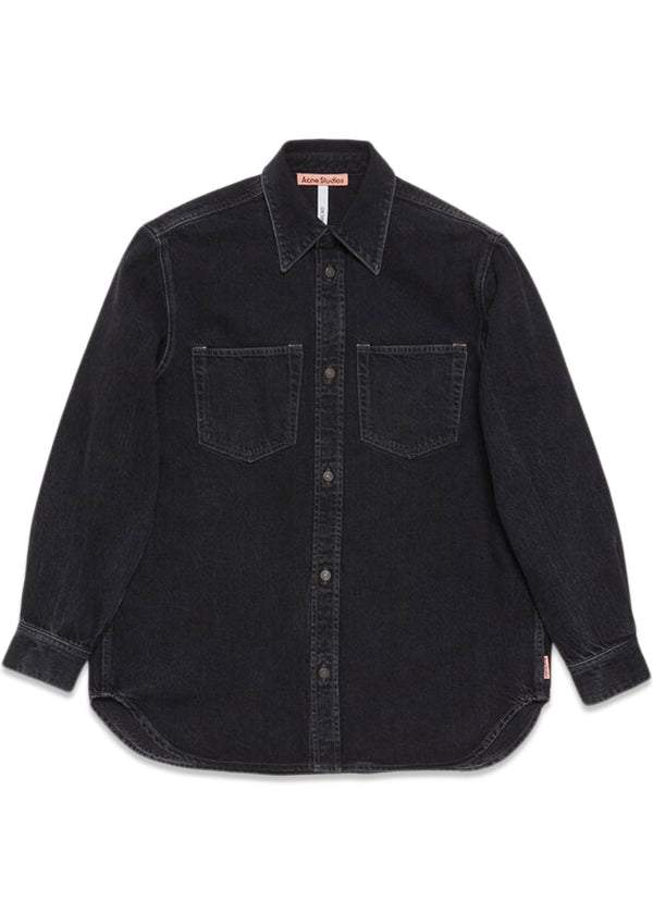 Denim Button Up Shirt - Black-Shirts-Acne Studios-Butler Loftet