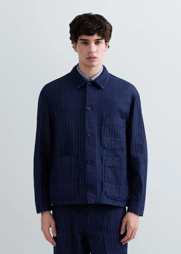 Denim visgraatoverhemd - Donkerblauw-Shirts-Replay-Butler Loftet