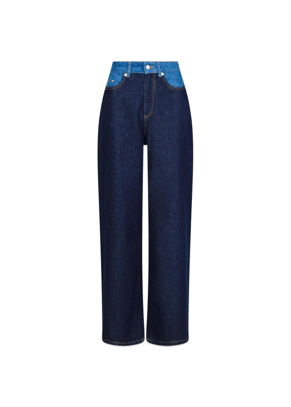 Duran Contrast Pants - Dark Blue-Jeans-Neo Noir-Butler Loftet