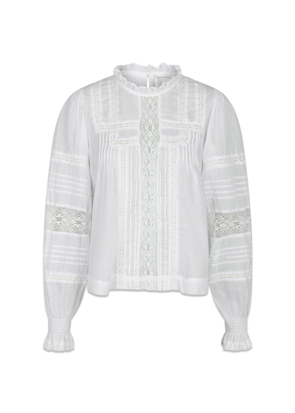 Ebba S Voile Blouse - White-Blouses-Neo Noir-Butler Loftet
