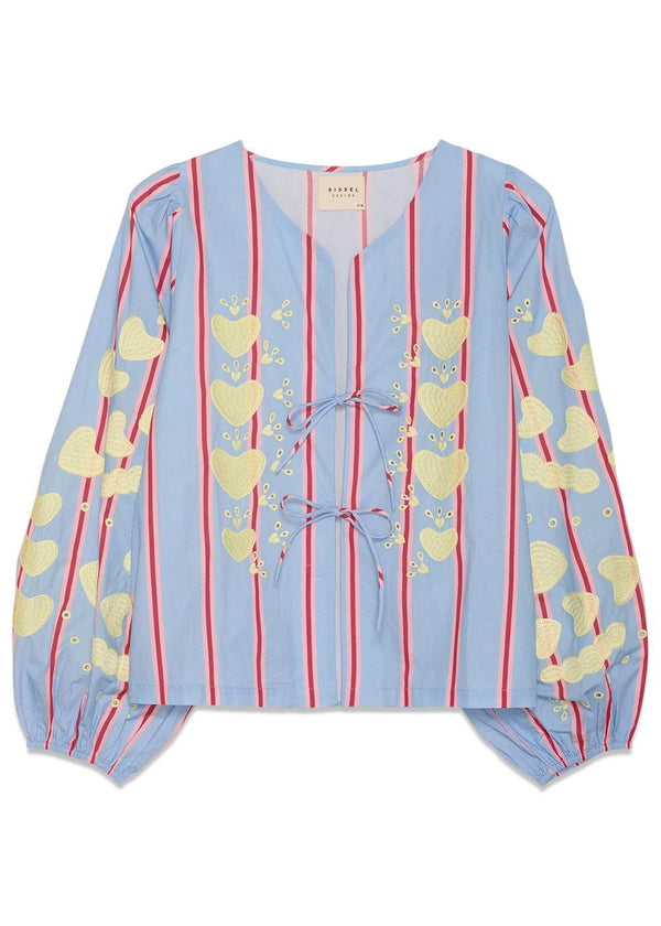 Elisabeth Top - Bluebell Strepen-Blouses-Sissel Edelbo-Butler Loftet