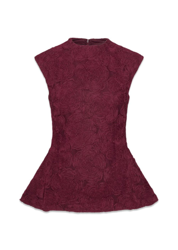 FLOWER MESH TOP - Decadent Chocolate-Top-Rotate-Butler Loftet
