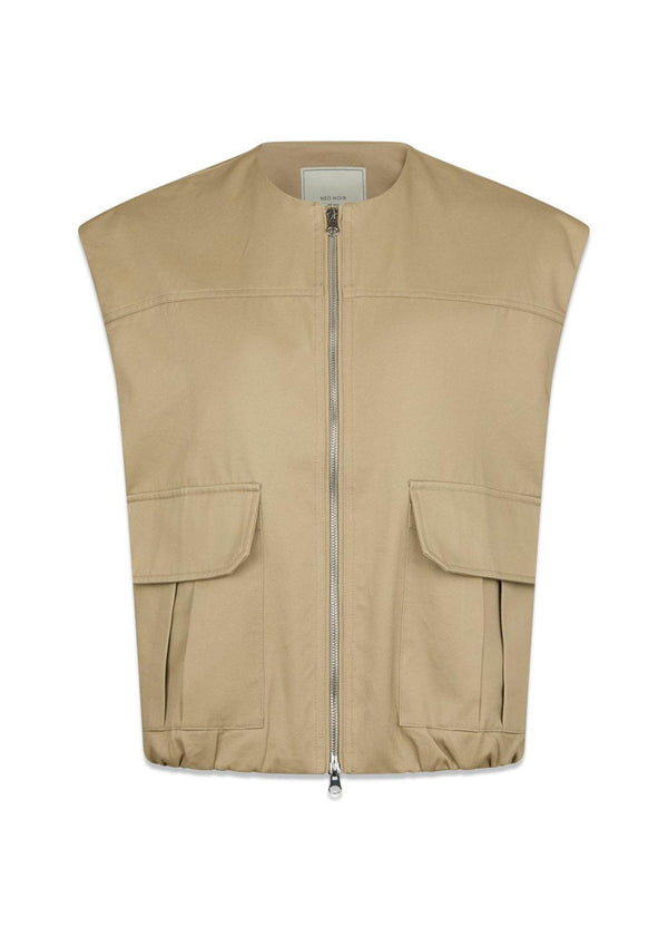 Flo Balloon Twill Vest - Taupe-Bovenkleding-Neo Noir-Butler Loftet