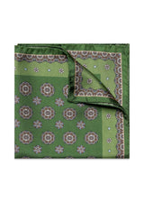 Bloemen Zijden Pochet - Middengroen-Accessoires-Eton-Butler Loftet