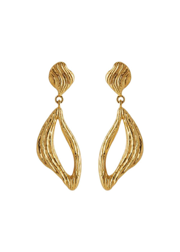 Flowing Dreams Earrings length 30 mm - Gold-Jewellery-Pernille Corydon-Butler Loftet