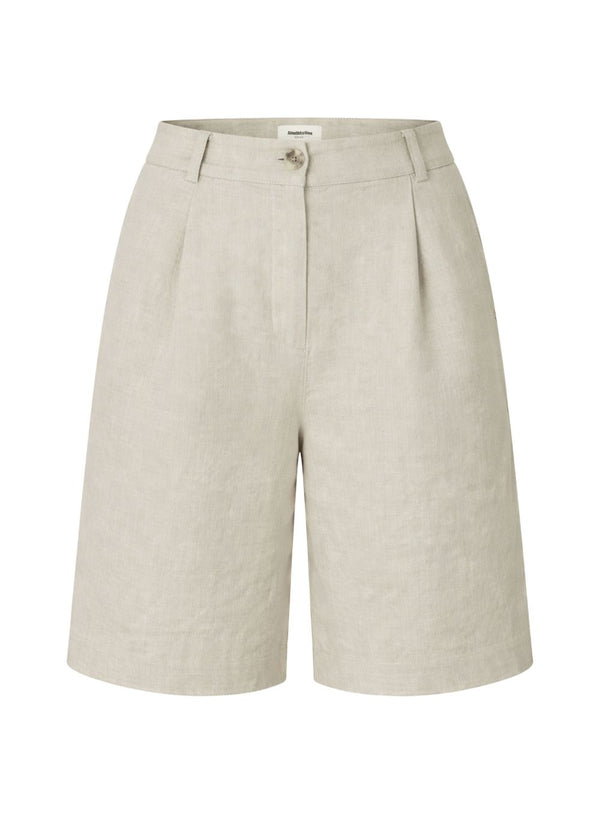 Galemd linnen lange short - Beige Melange-Shorts-Modström-Butler Loftet